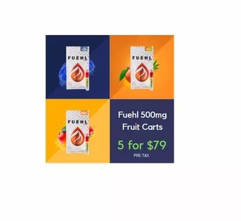 Get 5 Fuehl 500mg Fruit Carts for $79