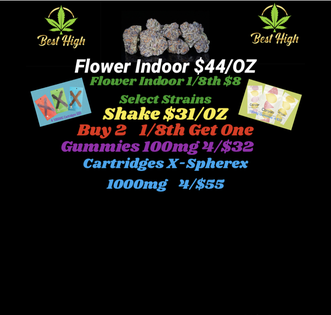 $44/OZ Flower Indoor Ounces (GRAND OPENING! BEST HIGH DISPENSARY-1518 N QUINCE ST)