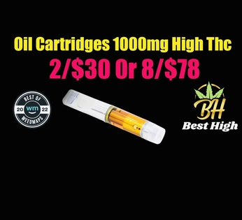 8/$78 Oil Cartridges 1000mg (1 Gram) High Potency