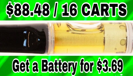 $88..48 / 16 - 500mg. DISTILLATE CARTRIDGES (90% THC, Get a Battery for $3.69)