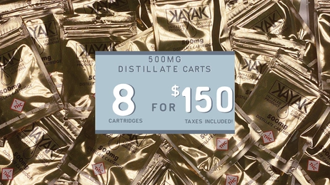 $112.48 (Pre-Tax) for 8 Kayak Distillate Carts