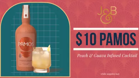 $10 Pamos Peach & Guava Infused Cocktail