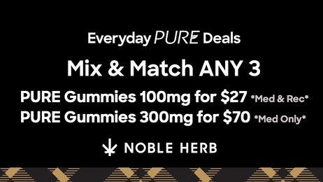 Mix & Match any 3 Pure 100mg gummies for $27