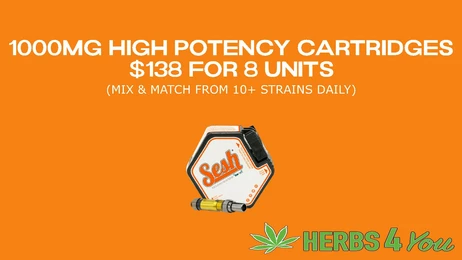 8 1000mg High Potency Cartridges $138