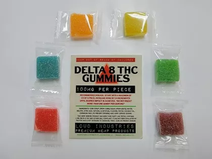 LOUD Delta-8 Gummies 100mg each 6-Pack $25