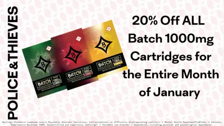 20% Off all 1000mg Batch Cartridges